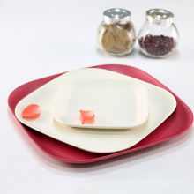 Wholesale biodegradable bamboo fiber color decorative dinner plate